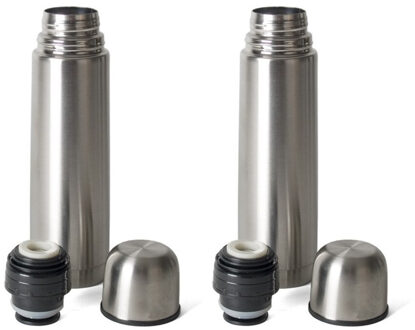 Gerimport Thermosfles - 2x stuks - RVS - 350 ml - isoleerfles met dopbeker