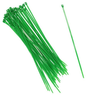 Gerimport tie-wraps/kabelbinders - 50x stuks - groen - kunststof - 15 cm