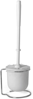 Gerimport Toiletborstel met houder - wit - RVS kunststof - wc borstel