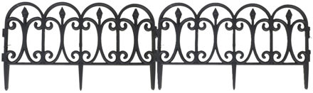 Gerimport Tuinhekjes/borderranden - 8x stuks - kunststof - 460 cm - zwart - tuinafscheiding - 57 x 32 cm