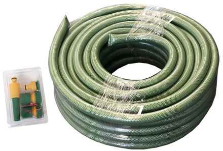 Gerimport Tuinslang set - met koppelingen en verstelbare spuit - 25 meter - tuinbewatering