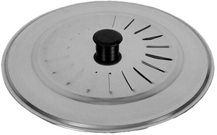 Gerimport Universele spatdeksel/pannendeksel voor pannen - RVS - D20 cm - Kookpannen accessoires