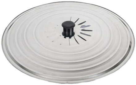 Gerimport Universele spatdeksel/pannendeksel voor pannen - RVS - D34 cm - Kookpannen accessoires