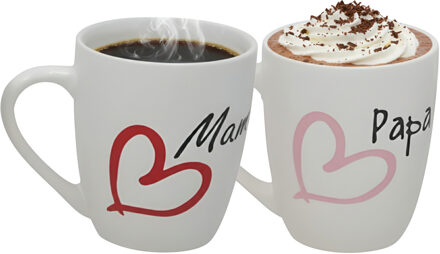 Gerimport Vaderdag / Moederdag cadeau mok - 360 ml - hartje / liefde - koffie of thee