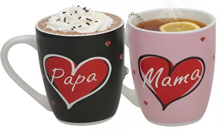 Gerimport Vaderdag / Moederdag cadeau mok - 360 ml - hartje / liefde - koffie of thee