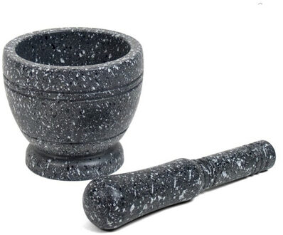 Gerimport Vijzel met stamper - antraciet grijs - kunststof - D10 cm - keuken artikelen