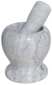 Gerimport Vijzel met stamper - marmer - 10 x 10 x 19 cm - keuken - koken