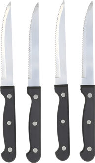 Gerimport vlees / steak messen - 8x stuks - RVS - bakeliet handvat - 21 cm - scherpe messen