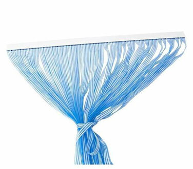Gerimport Vliegen/Insecten Deurgordijn - Blauw/Wit - 90 x 210 cm - Polyester - Vliegengordijn