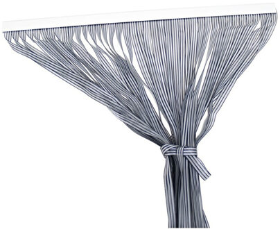 Gerimport Vliegengordijn - Grijs / wit - polyester stroken - anti vliegen / insecten gordijn - 90 x 210 cm