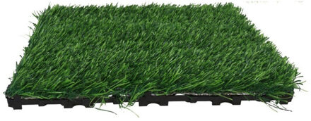 Gerimport Vlondertegel kunstgras - groen - kunststof - 30 x 30 cm - tuintegel