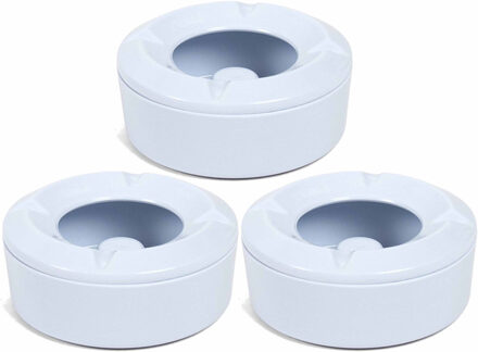 Gerimport Voordeelset 20x Terras asbakken/stormasbakken wit 10 cm kunststof