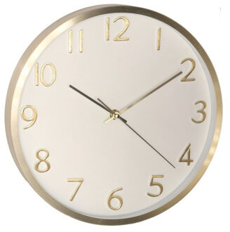 Gerimport Wandklok Claudio - goudkleurig - metaal - D30 cm - klok