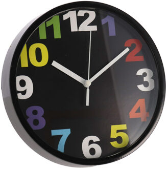 Gerimport Wandklok zwart 20 cm