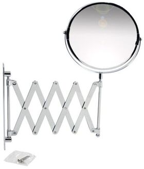 Gerimport Wandspiegel - make-up spiegel - 2x vergrotend - D17 cm - metaal - Spiegels