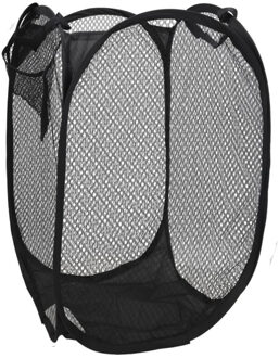 Gerimport Wasmand flexibel/opvouwbaar - zwart - kunststof - 30 x 30 x 50 cm - 55 liter