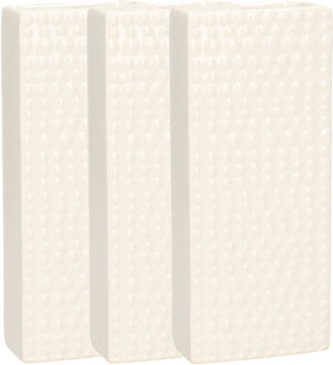 Gerimport Waterverdamper - 3x - creme wit - keramiek - 400 ml - radiatorbak luchtbevochtiger - 7,4 x 17,7 cm