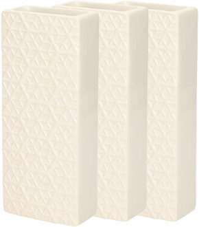 Gerimport Waterverdamper - 3x - ivoor wit - keramiek - 400 ml - radiatorbak luchtbevochtiger - 7,4 x 17,7 cm
