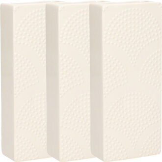 Gerimport Waterverdamper - 3x - ivoor wit - keramiek - 400 ml - radiatorbak luchtbevochtiger - 7,4 x 17,7 cm