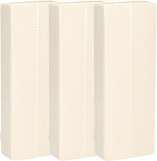 Gerimport Waterverdamper - 3x - ivoor wit - keramiek - 400 ml - radiatorbak luchtbevochtiger - 7,4 x 18,6 cm