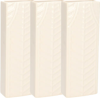Gerimport Waterverdamper - 3x - ivoor wit - keramiek - 400 ml - radiatorbak luchtbevochtiger - 7,4 x 18,6 cm