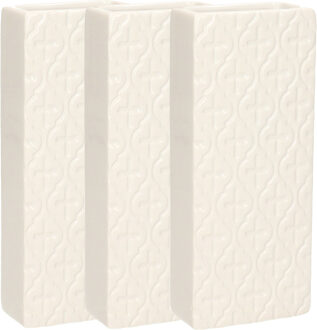 Gerimport Waterverdamper - 3x - wit - keramiek - 400 ml - radiatorbak luchtbevochtiger - 7,4 x 17,7 cm