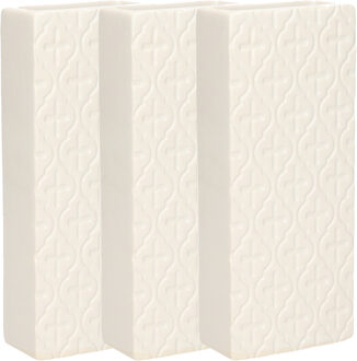 Gerimport Waterverdamper - 3x - wit - keramiek - 400 ml - radiatorbak luchtbevochtiger - 7,4 x 17,7 cm