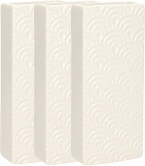 Gerimport Waterverdamper - 3x - wit - keramiek - 400 ml - radiatorbak luchtbevochtiger - 7,4 x 17,7 cm