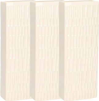 Gerimport Waterverdamper - 3x - wit - keramiek - 400 ml - radiatorbak luchtbevochtiger - 7,4 x 18,6 cm