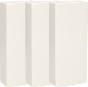 Gerimport Waterverdamper - 3x - wit - keramiek - 400ml - radiatorbak luchtbevochtiger - 7,4x17,7 cm