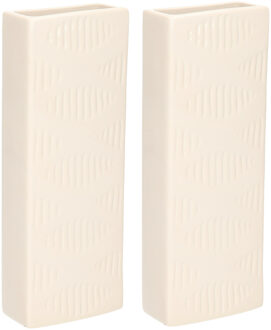 Gerimport Waterverdamper - 4x - creme wit - keramiek - 400 ml - radiatorbak luchtbevochtiger - 7 x 18,5 cm