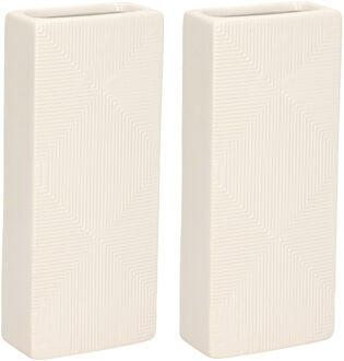 Gerimport Waterverdamper - 4x - ivoor wit - keramiek - 400 ml - radiatorbak luchtbevochtiger - 7,4 x 17,7 cm