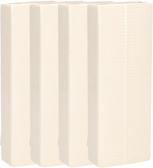 Gerimport Waterverdamper - 4x - ivoor wit - keramiek - 400 ml - radiatorbak luchtbevochtiger - 7,4 x 18,6 cm