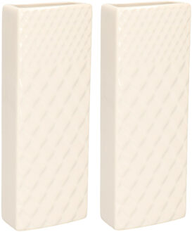 Gerimport Waterverdamper - 4x - ivoor wit - keramiek - 400 ml - radiatorbak luchtbevochtiger - 7 x 18,5 cm