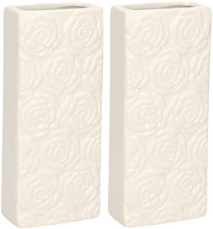 Gerimport Waterverdamper - 4x - wit - keramiek - 400 ml - radiatorbak luchtbevochtiger - 7,4 x 17,7 cm