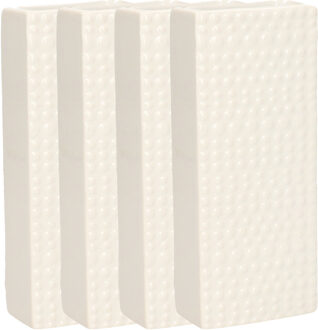 Gerimport Waterverdamper - 5x - creme wit - keramiek - 400 ml - radiatorbak luchtbevochtiger - 7,4 x 17,7 cm
