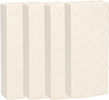 Gerimport Waterverdamper - 6x - creme wit - keramiek - 400 ml - radiatorbak luchtbevochtiger - 7,4 x 17,7 cm