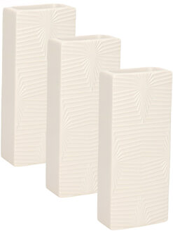 Gerimport Waterverdamper - 6x - creme wit - keramiek - 400 ml - radiatorbak luchtbevochtiger - 7,4 x 17,7 cm