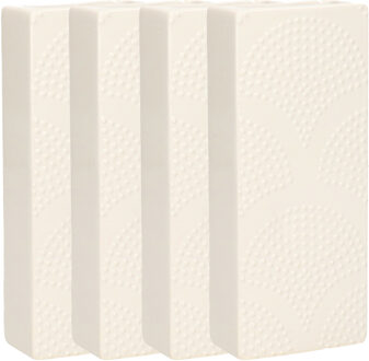 Gerimport Waterverdamper - 6x - ivoor wit - keramiek - 400 ml - radiatorbak luchtbevochtiger - 7,4 x 17,7 cm