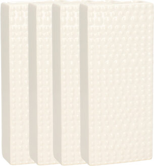 Gerimport Waterverdamper - 8x - creme wit - keramiek - 400 ml - radiatorbak luchtbevochtiger - 7,4 x 17,7 cm