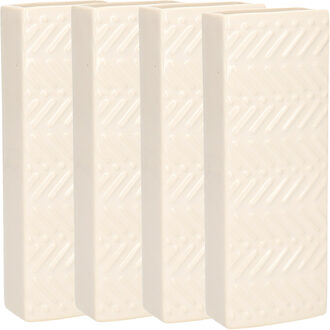 Gerimport Waterverdamper - 8x - creme wit - keramiek - 400 ml - radiatorbak luchtbevochtiger - 7,4 x 18,6 cm