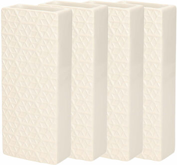 Gerimport Waterverdamper - 8x - ivoor wit - keramiek - 400 ml - radiatorbak luchtbevochtiger - 7,4 x 17,7 cm