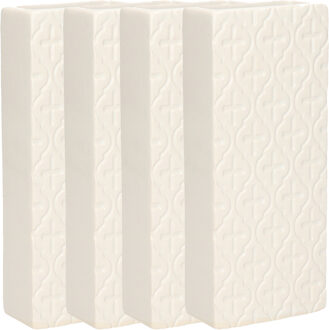 Gerimport Waterverdamper - 8x - wit - keramiek - 400 ml - radiatorbak luchtbevochtiger - 7,4 x 17,7 cm