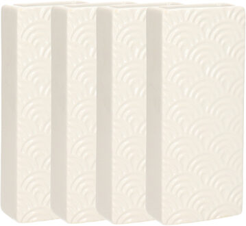 Gerimport Waterverdamper - 8x - wit - keramiek - 400 ml - radiatorbak luchtbevochtiger - 7,4 x 17,7 cm