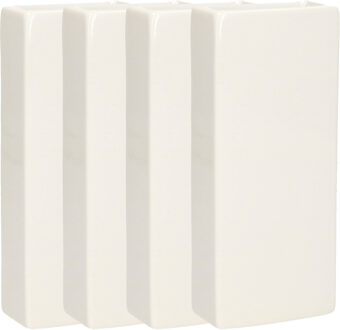 Gerimport Waterverdamper - 8x - wit - keramiek - 400ml - radiatorbak luchtbevochtiger - 7,4x17,7 cm