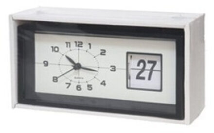 Gerimport wekker/reiswekker - alarmklok - wit - 9 cm - kunststof