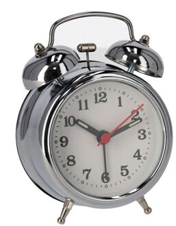 Gerimport Wekker - retro klassieke - metaal met bellen - 12 cm