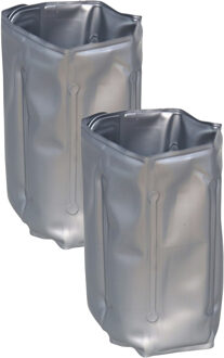 Gerimport Wijnfles koeler/wijnkoeler zilver - 2x - zomer accessoires - koelelement - klittenband