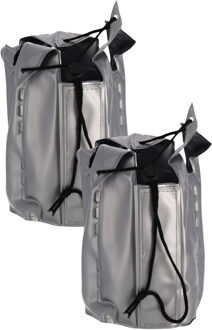 Gerimport Wijnfles koeler/wijnkoeler zilver - 2x - zomer accessoires - koelelement