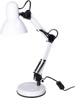 Gerimport Witte bureaulamp/tafellamp 37 x 15 x 42 cm